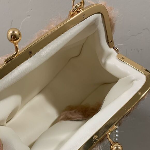 Handmade Real Curly Shearling Kisslock Shoulder Bag/Crossbody & 2 Strap Styles - Picture 12 of 12